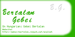 bertalan gebei business card